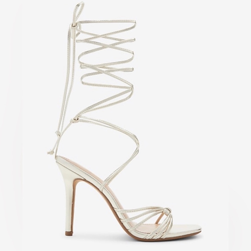 NEW Women’s Express Metallic Gold Strappy Heels - 6